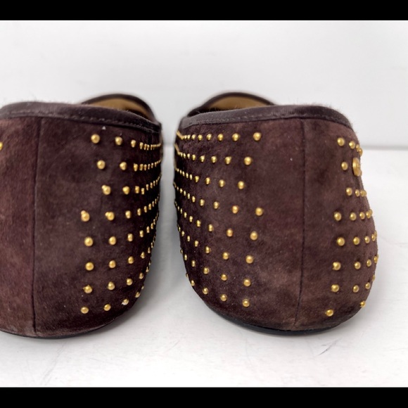 UGG Australia Flats Brown Leather Brass Stud Trim - Picture 3 of 12